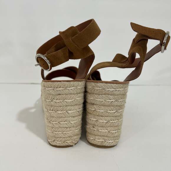 DOLCE VITA Pello Brown Suede Womens Espadrille Wedges Size 10 - Picture 6 of 12